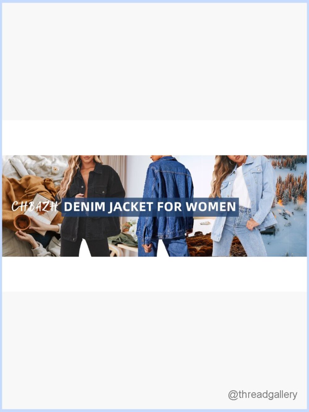 Oversized Distressed Long Sleeve Denim Trucker Jacket Coat with Pockets - Picture 7 of 7